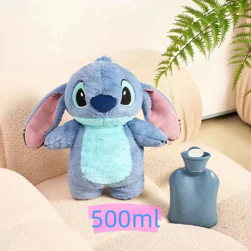 Aoger Disney Stitch Anime Winter Extra Large Plush Hot Water Bottle Women'S Home Water Filling Hand Warmer Holiday Gift Girl