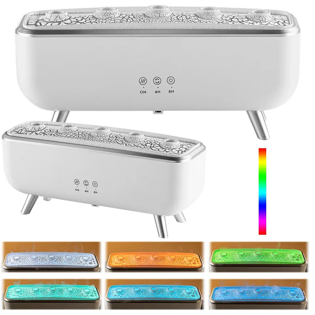300ml Aroma Diffuser Five Nozzles Colorful Lighting Humidifier 2 Mist Modes Dancing Jellyfish Aromatherapy Diffuser for Bedroom